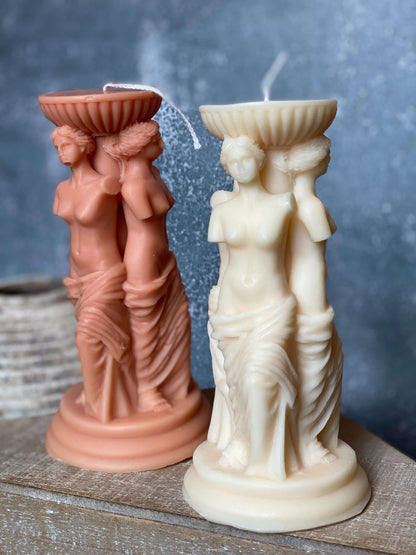 Goddess Sculpture Candle | Soy Wax Art Trio - - candles