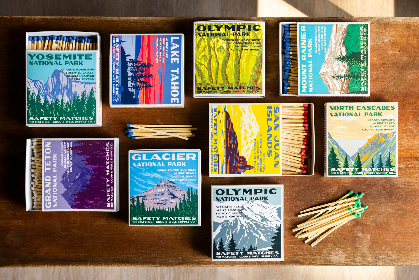 Mount Rainier Vintage National Park Cabin Matches - -
