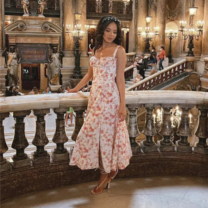 Pink Floral Office Midi Dress Kia Day Design