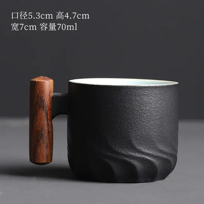 Retro Ceramic Coffee Cup black 51-100ML