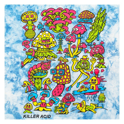 Killer Acid Mushroom Blue Tie Dye T Shirt- Grassroots California- {{Product type}}