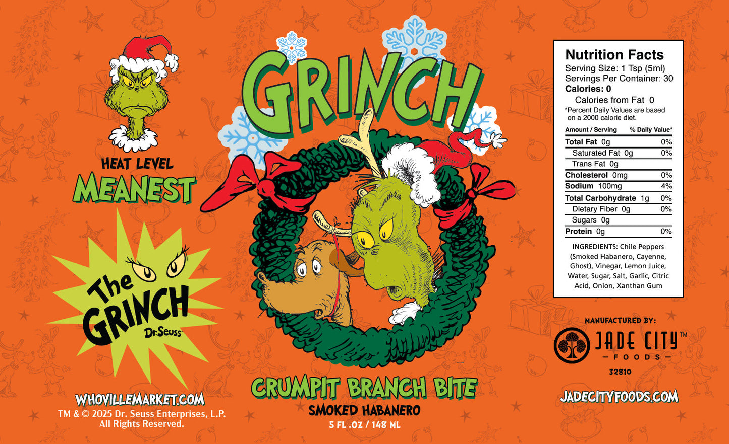 Grinch Crumpit Branch Bite : Smoked Habanero - - Hot Sauce