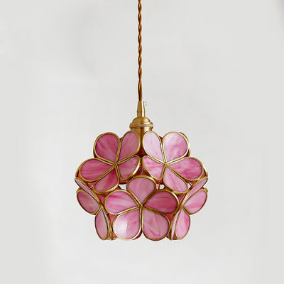 Hanging Light Brass Colorful Flower Pendant Light Kia Day Design