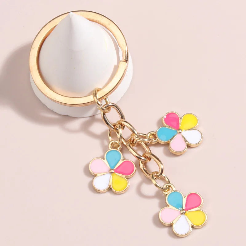 Enamel Keychain Sakura Flower Key Ring Kia Day Design