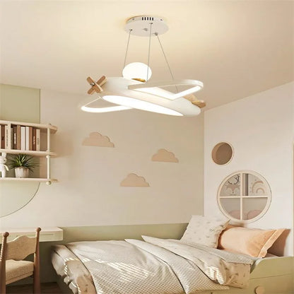 Children Iron Modern LED Airplane Pink White Ceiling Light Kia Day Design