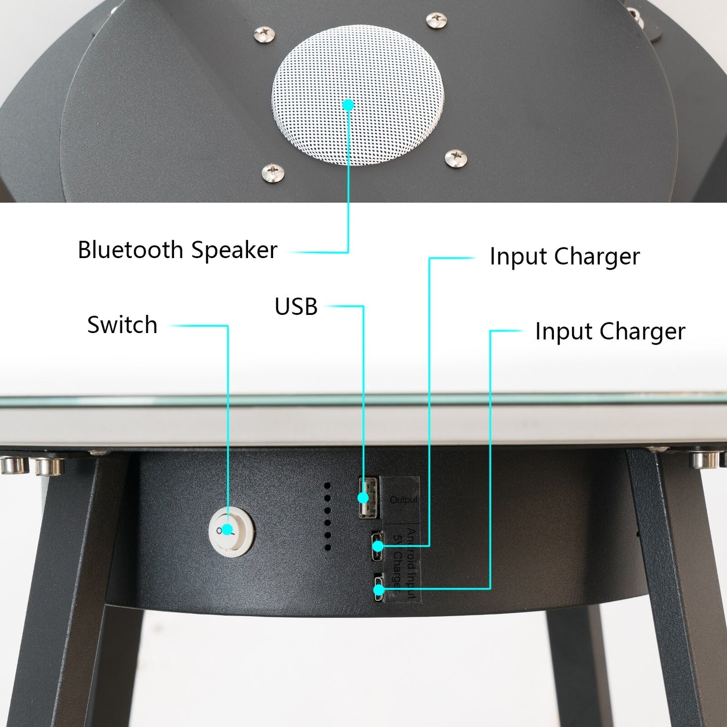 Touch Bluetooth Refrigerator Wireless Charging Speaker USB Smart Coffee Table Kia Day Design