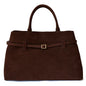 Genuine Leather Oversize Bag Coffee Suede 35*15.5*23cm