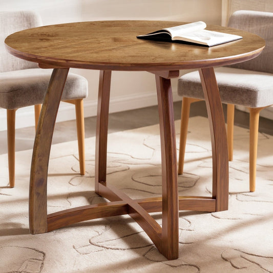 Alma 36 Inches Round Dining Table for 4 Mid-Century Modern Kitchen & Dining Room Tables - Natural - Table