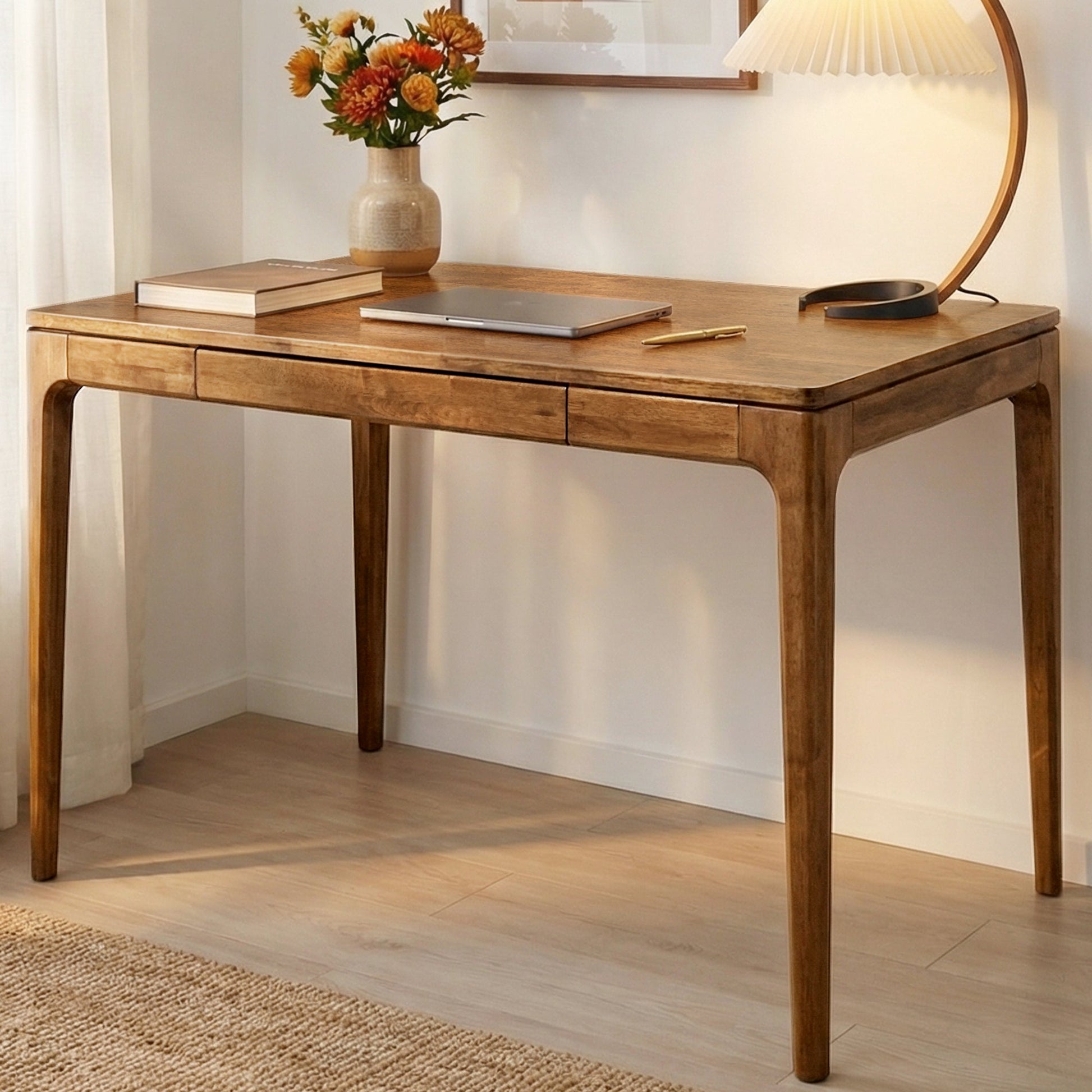 Wilma 48" Rubber Wood Desk - Natural - Table