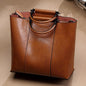 Leather Women Shoulder Bag Brown Brown ONE SIZE