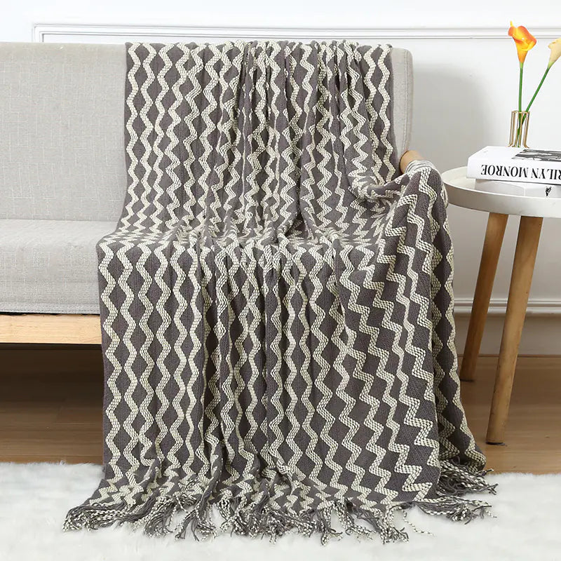 Nordic Style Knitted Sofa Blanket for Office Naps Kia Day Design