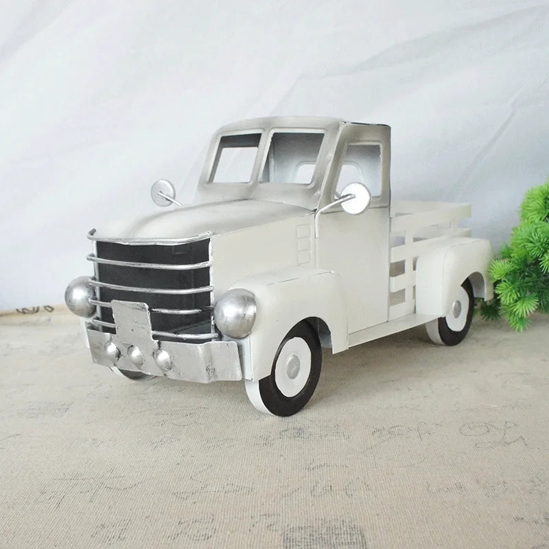 Metal Model Handmade Red Vintage Truck Car Model Toy Desktop Kia Day Design