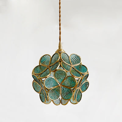 Hanging Light Brass Colorful Flower Pendant Light Kia Day Design