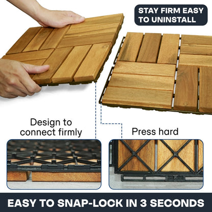 Solid Wood Deck Tiles Set 10 - - Deck Tiles