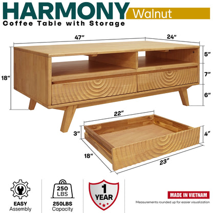 Harmony Wooden Coffee Table - - Coffee Table