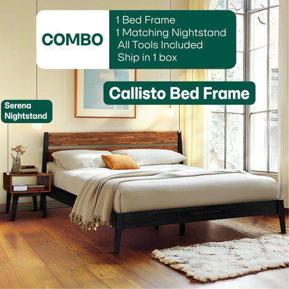 Callisto Solid Wood Bed Frame - - Bed Frame