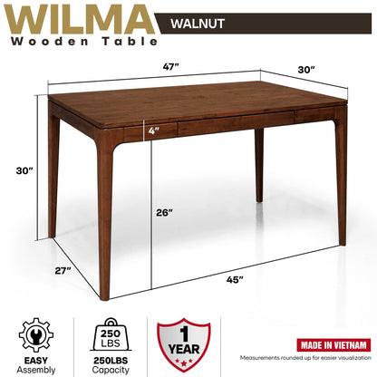 Wilma 48" Rubber Wood Desk - - Table