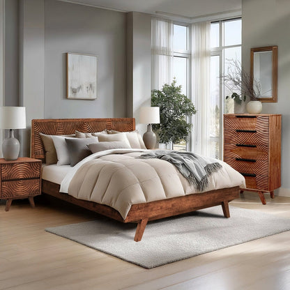 Harmony Solid Wood Dresser with 5 Drawers - - Dresser