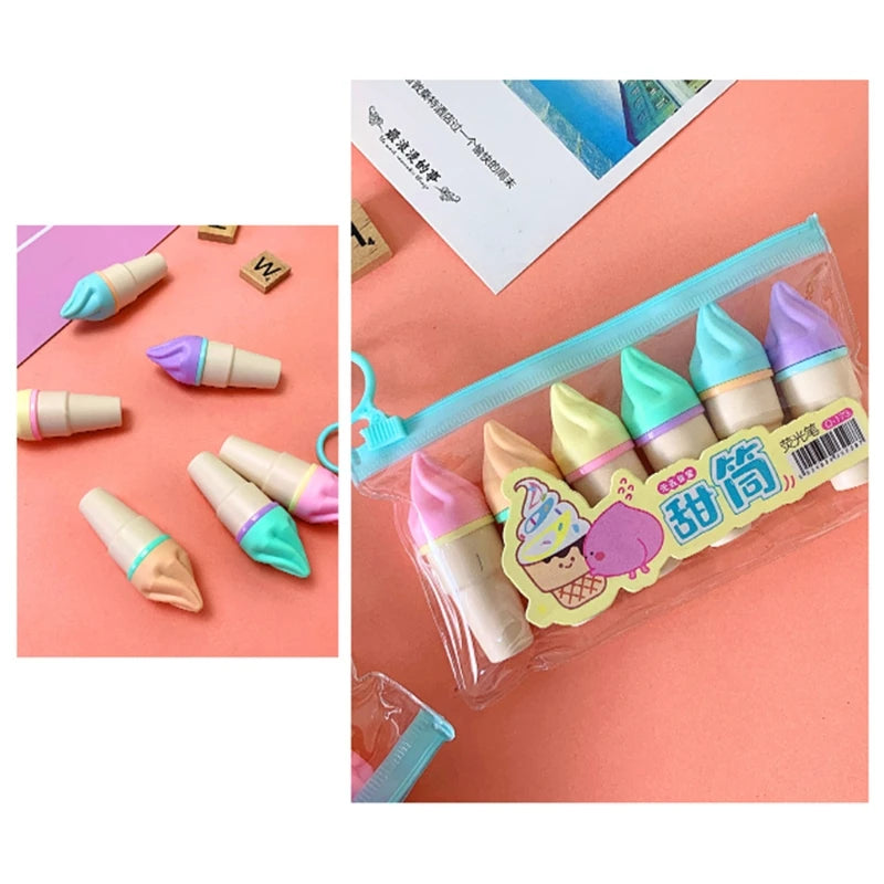 6pcs Mini Highlighter Pen