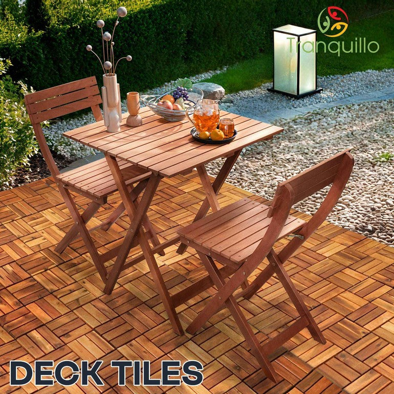 Solid Wood Deck Tiles Set 10 - - Deck Tiles