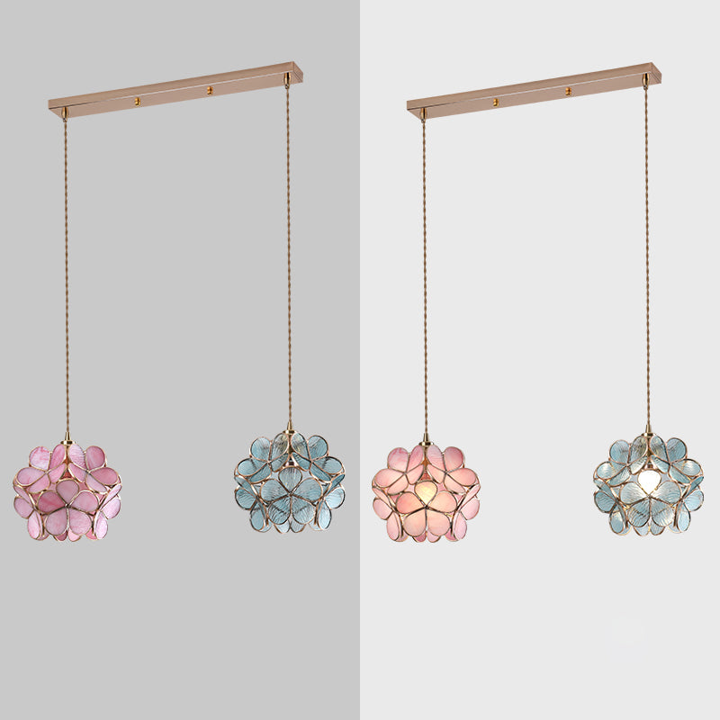 Hanging Light Brass Colorful Flower Pendant Light Kia Day Design