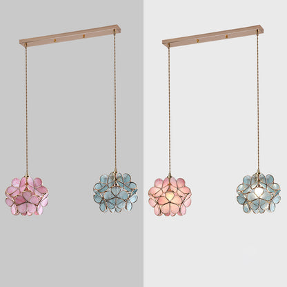 Hanging Light Brass Colorful Flower Pendant Light Kia Day Design