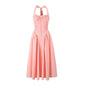 Womens Cotton Summer Dress Casual Front Lace-Up Sleeveless Halter Kia Day Design