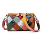 Leather Contrast Color Women Retro Handbag Kia Day Design