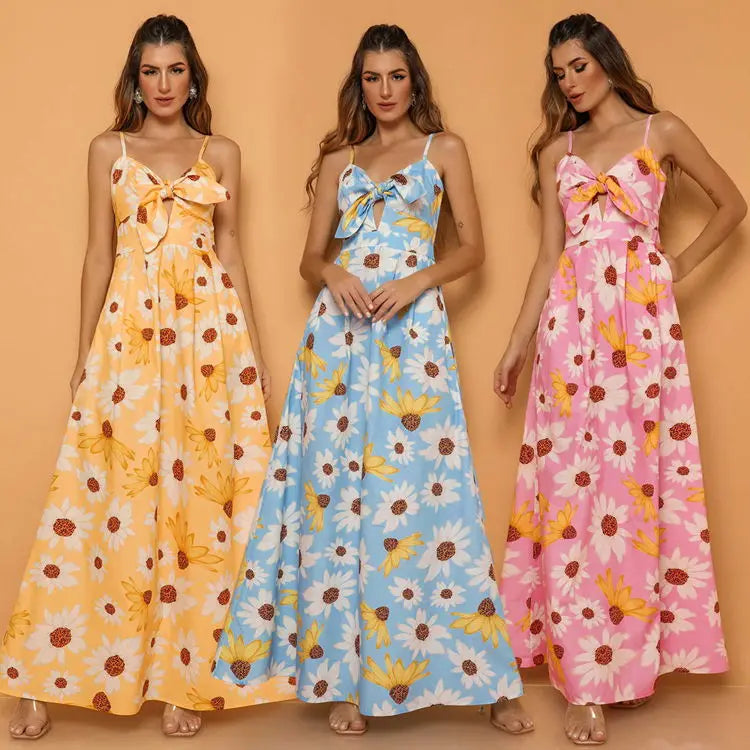 Summer Floral Maxi Long Dress for Women Kia Day Design