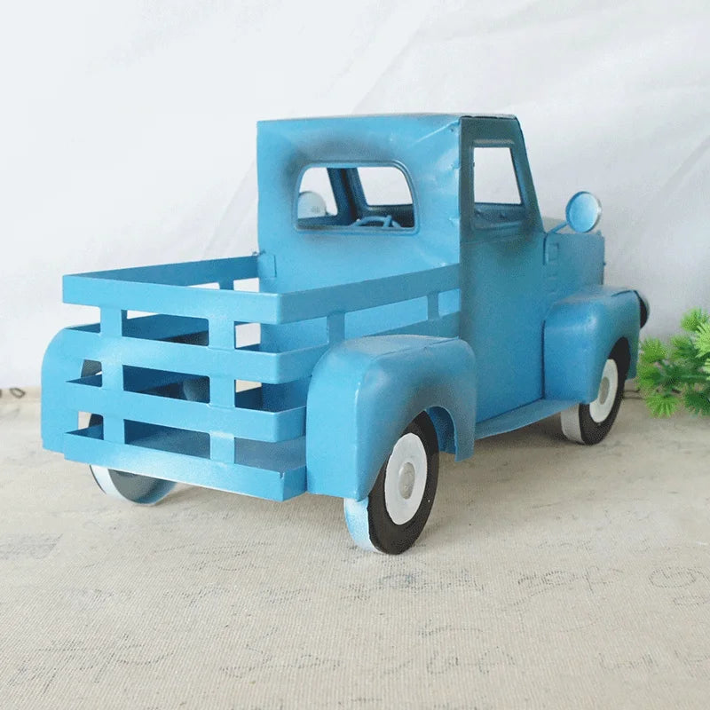 Metal Model Handmade Red Vintage Truck Car Model Toy Desktop Kia Day Design