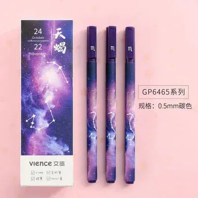 1-3pcs Constellation Gel Pen 3Pcs Scorpio Unisex