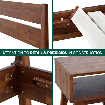[Buy 1 Get 1] Callisto Solid Wood Bed Frame and Nightstand - - Bedroom Set