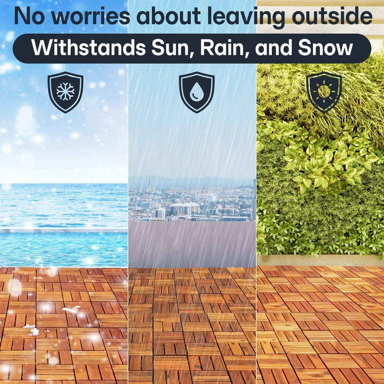 Solid Wood Deck Tiles Set 10 - - Deck Tiles