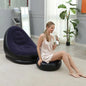 Inflatable Chair Flocked With Footrest Navy Blue