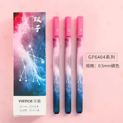 1-3pcs Constellation Gel Pen 3Pcs Gemini Unisex