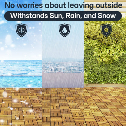 Solid Wood Deck Tiles Set 10 - - Deck Tiles