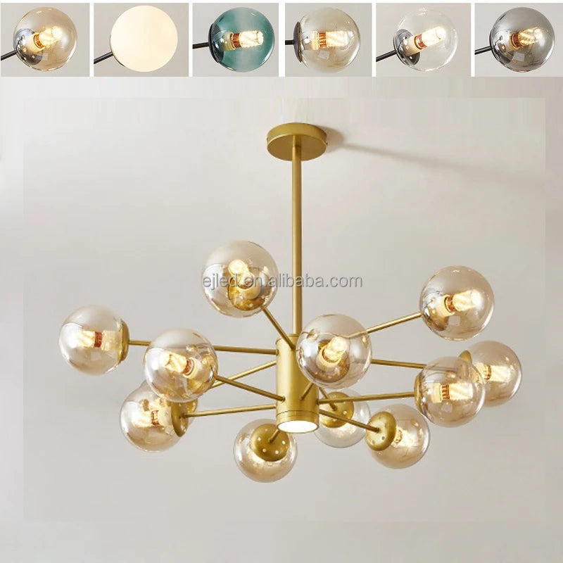 Sputnik Mid Century Modern Light Gold