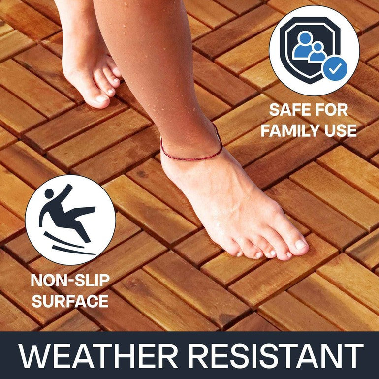 Solid Wood Deck Tiles Set 10 - - Deck Tiles