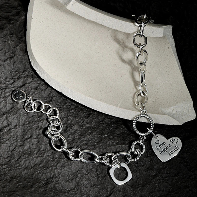 Charm Bracelet 925 Silver Heart Bracelet Kia Day Design