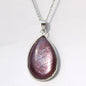 Natural Mica Crystal Drops Purple Lepidolite Gemstone Pendant Necklace Kia Day Design