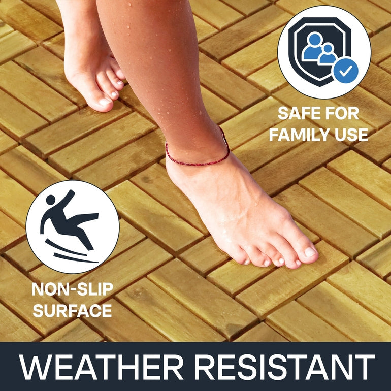 Solid Wood Deck Tiles Set 10 - - Deck Tiles