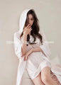 Summer Satin Pajamas and Hooded Silk Robe Sleepwear Kia Day Design