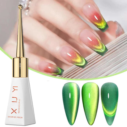 ASMAYSA Green Firework Cat Eye Gel Nail Polish - Bright Green 0.33 Fl Oz (Pack of 1) - gel polish