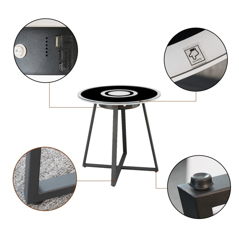 Touch Bluetooth Refrigerator Wireless Charging Speaker USB Smart Coffee Table Kia Day Design