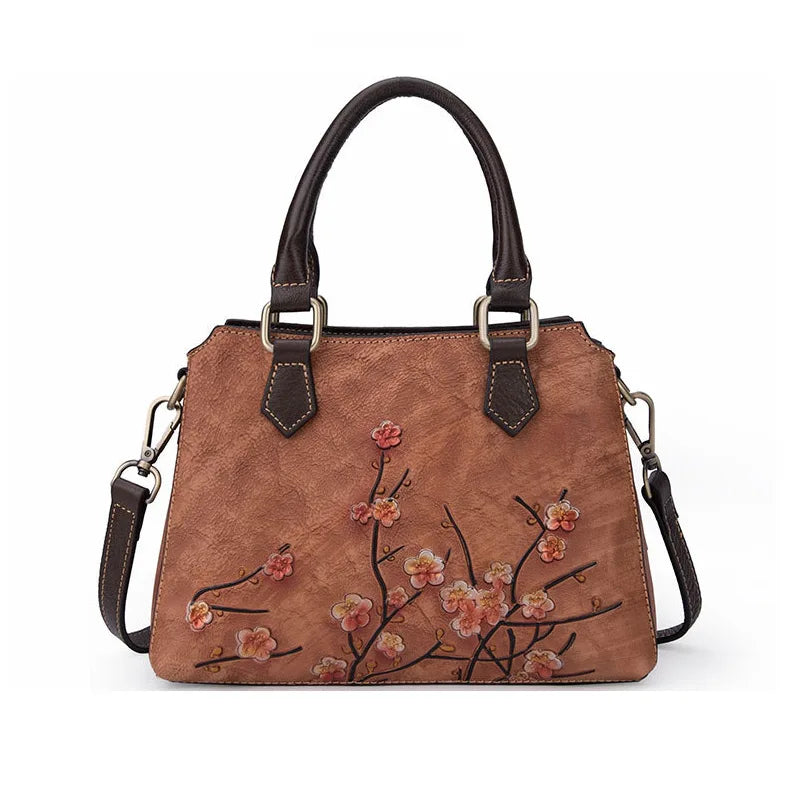 Leather Embossed Pattern Handbags Kia Day Design