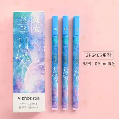 1-3pcs Constellation Gel Pen 3Pcs Virgo Unisex