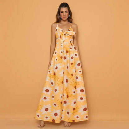 Summer Floral Maxi Long Dress for Women Kia Day Design