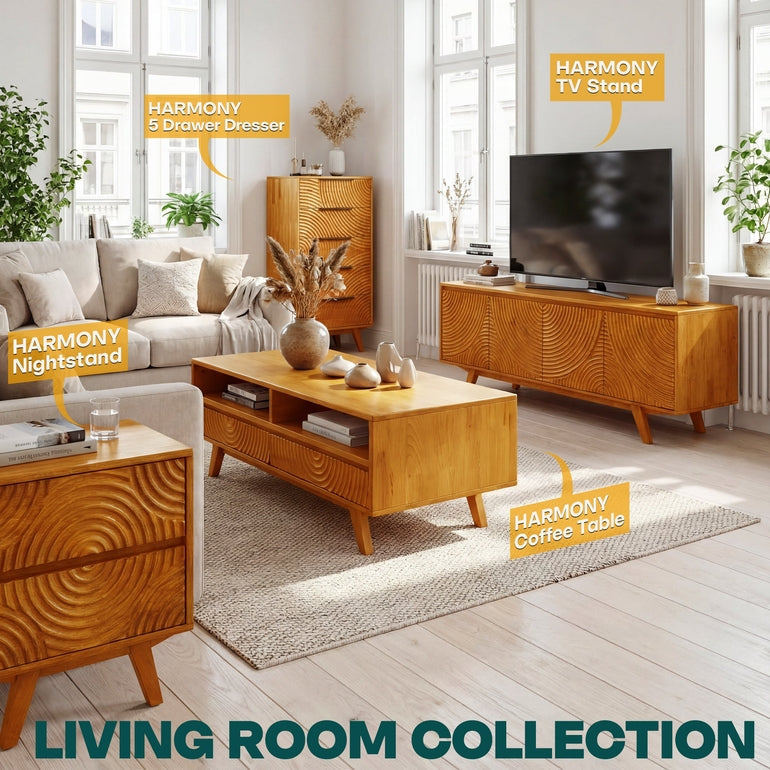 Harmony Wooden Coffee Table - - Coffee Table