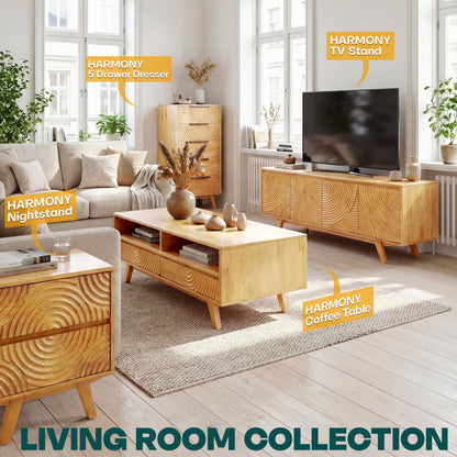 Harmony Wooden Coffee Table - - Coffee Table