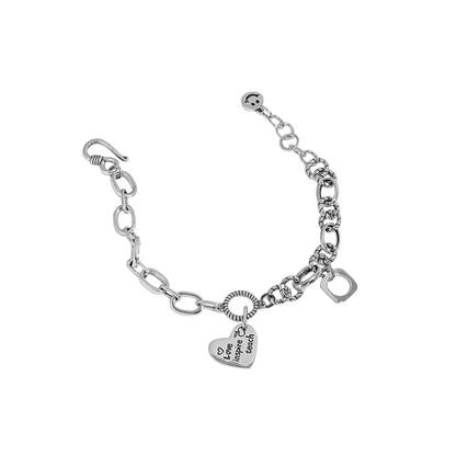 Charm Bracelet 925 Silver Heart Bracelet Kia Day Design